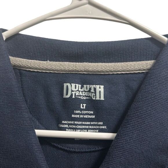 Duluth Blue Long Sleeve Polo Size Large Tall (LT) - Picture 4 of 4